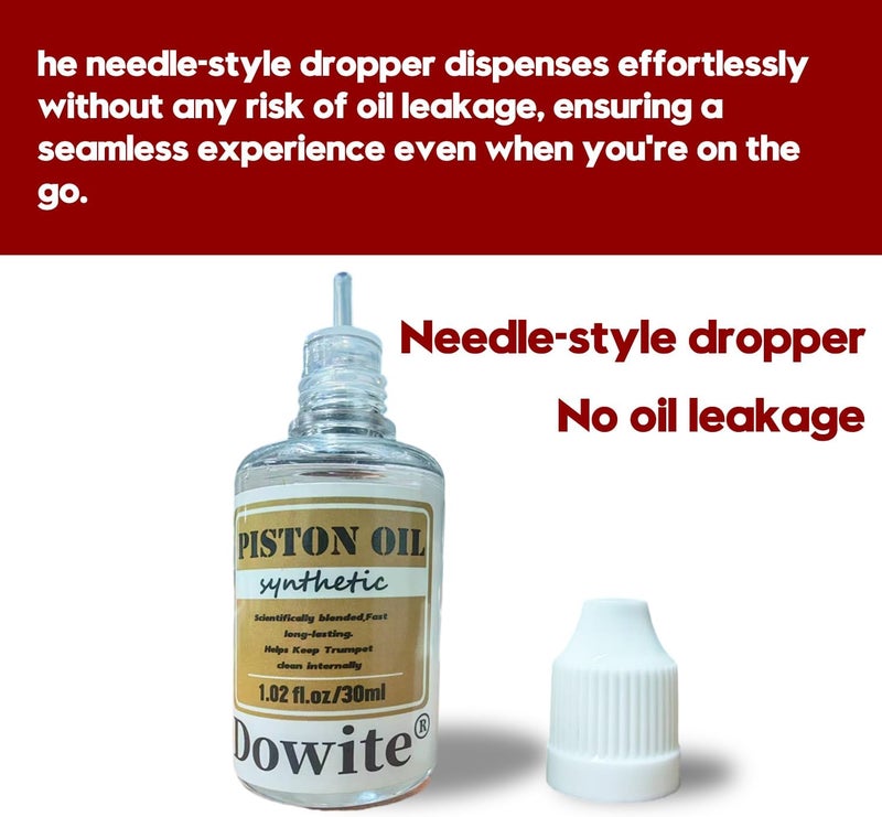 Dowite Synthetic Valve Oil for Trumpet - Odorless Piston Lubricant with Metal Protective Formula - Fast Action Instrument Care for Trumpet, Cornet, Euphonium, and Brass - 1.02 oz(30ml) - Image 4